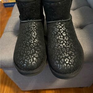UGG Black Textured Winter Boots
